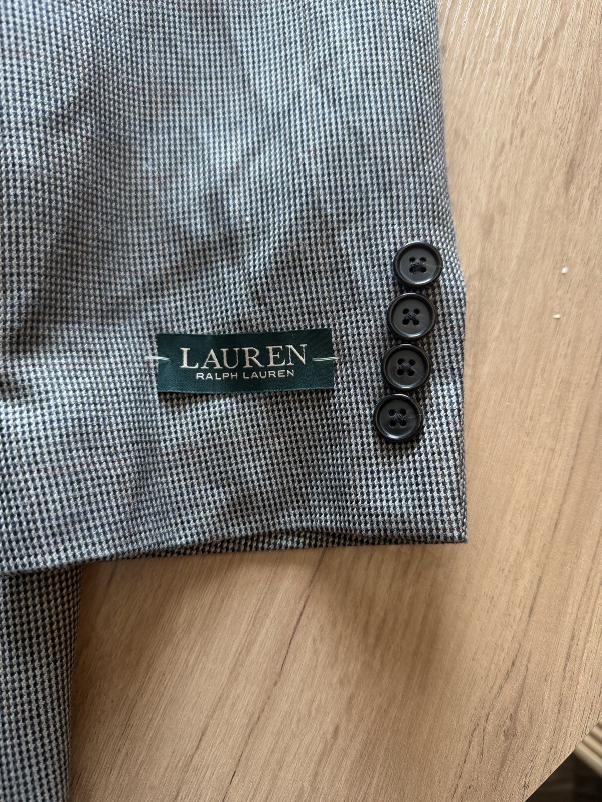 RALPH LAUREN Lauren Gray Houndstooth Men’s Blazer 42L Single-Breasted 2-Button
