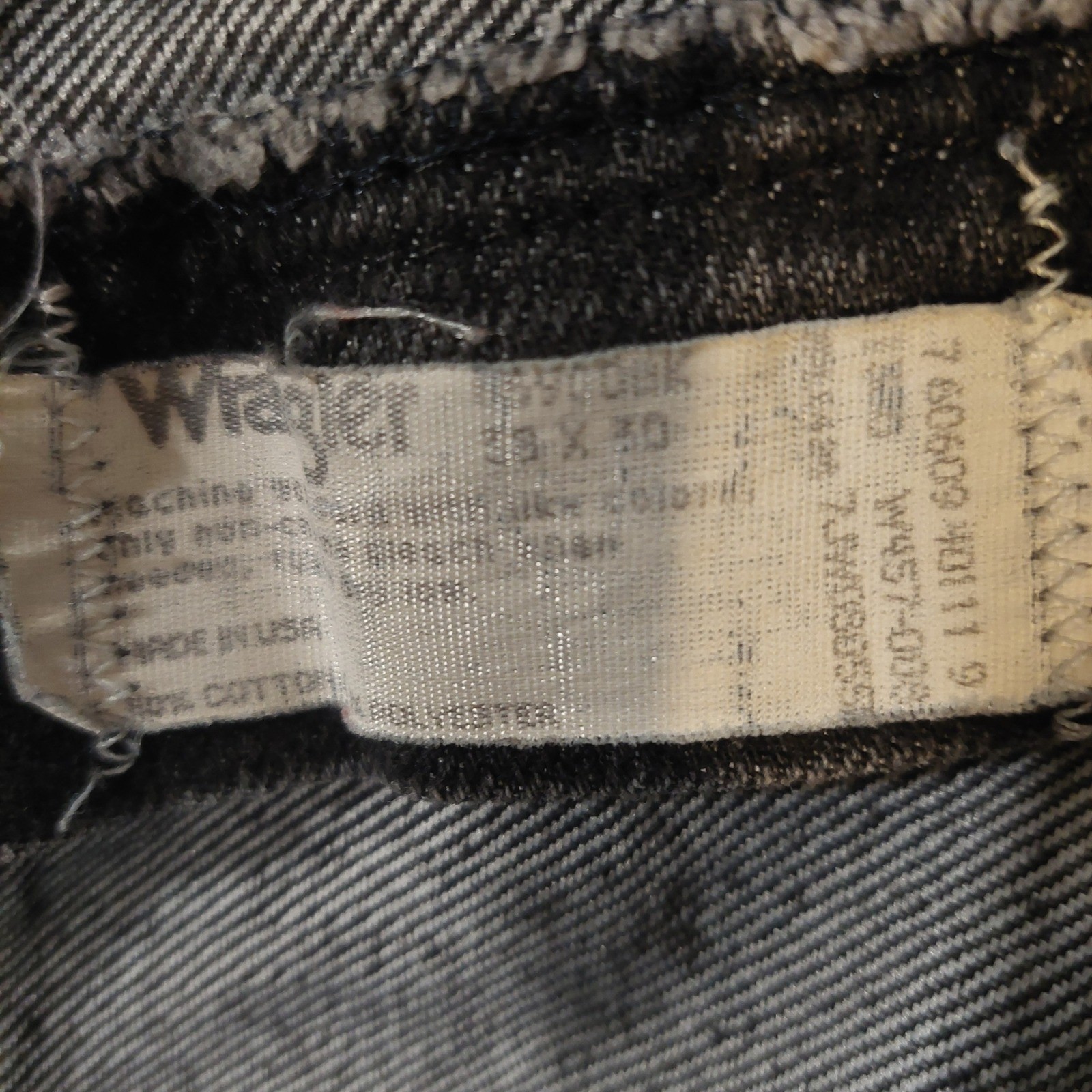 Vintage Wrangler Authentic Jeans Men’s 37×30 Charcoal Wash Straight Leg Denim