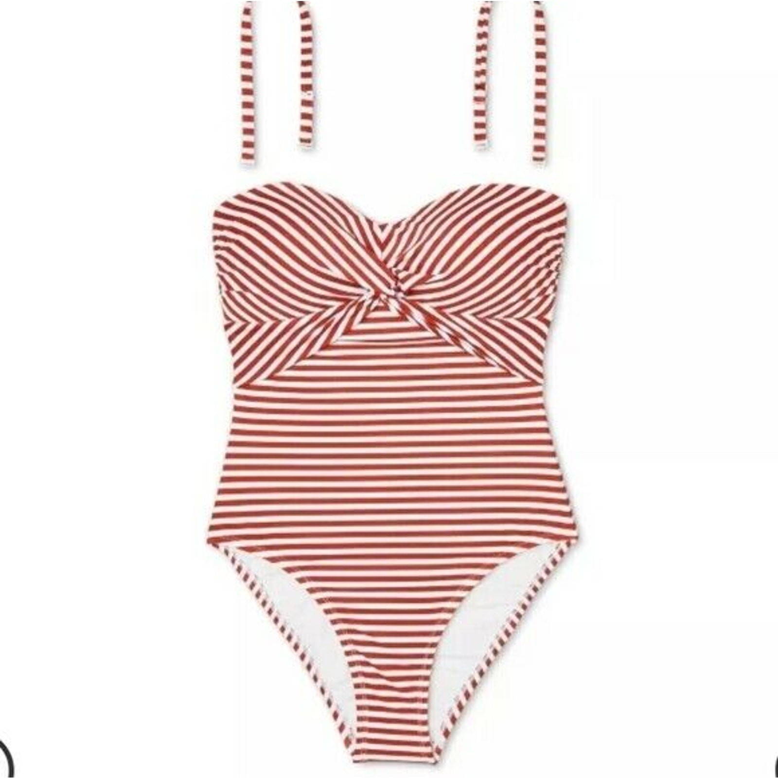 Swimsuit KONA SOL Red Stripe One Piece Strapless Swimsuit M 8-10 with Strap