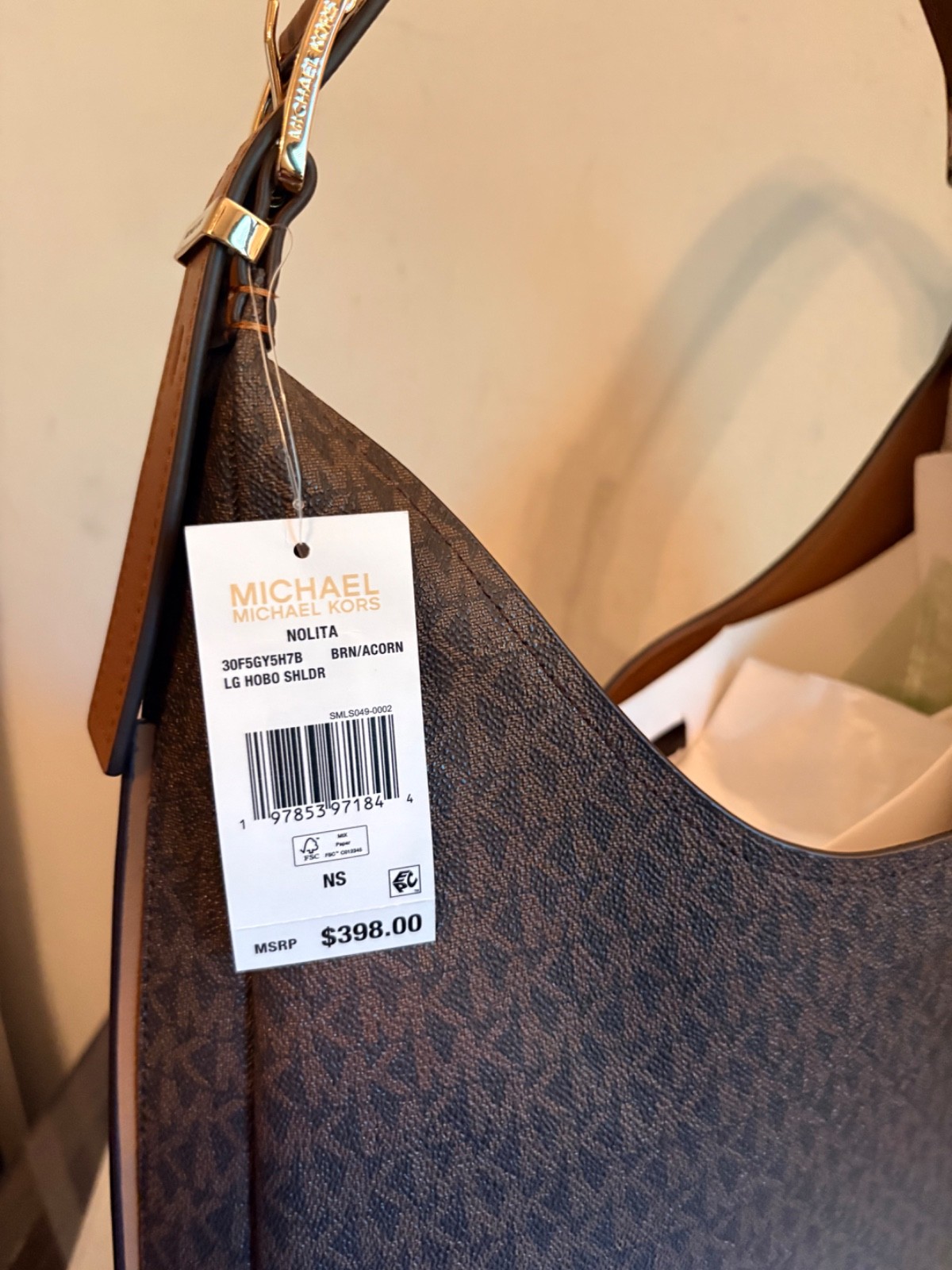 $398 Michael Kors Authentic Nolita Large Hobo New Handbag