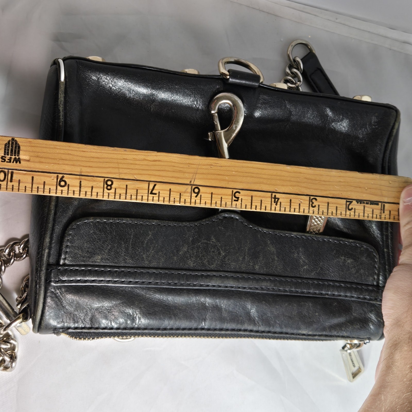 REBECCA MINKOFF Classic M.A.C. Black Leather Small East West Crossbody Bag