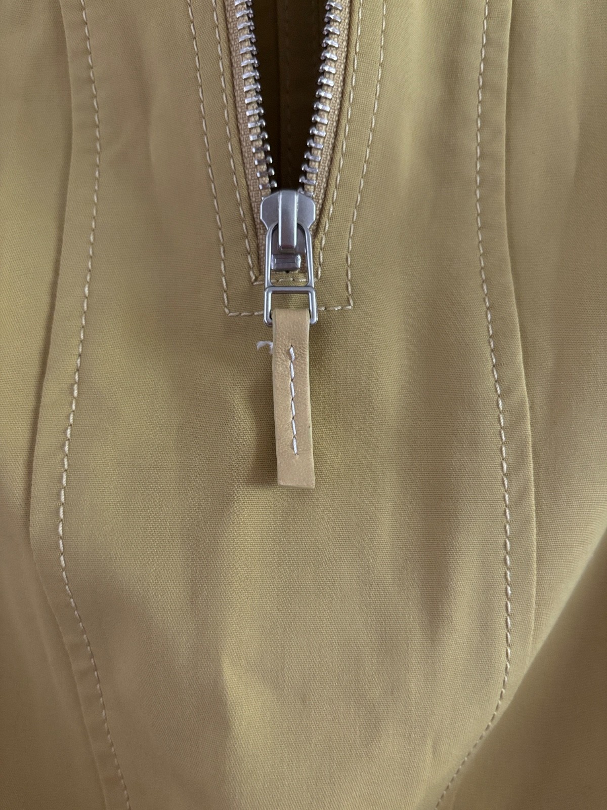 Lafayette 148 New York Mustard Zip Front Dress Belted Structured Pockets Minimal