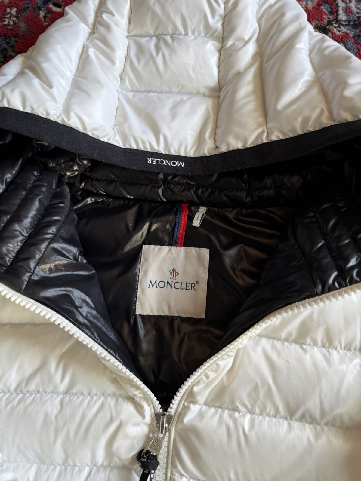 Moncler Galion Down Puffer Jacket White Size 3 Used