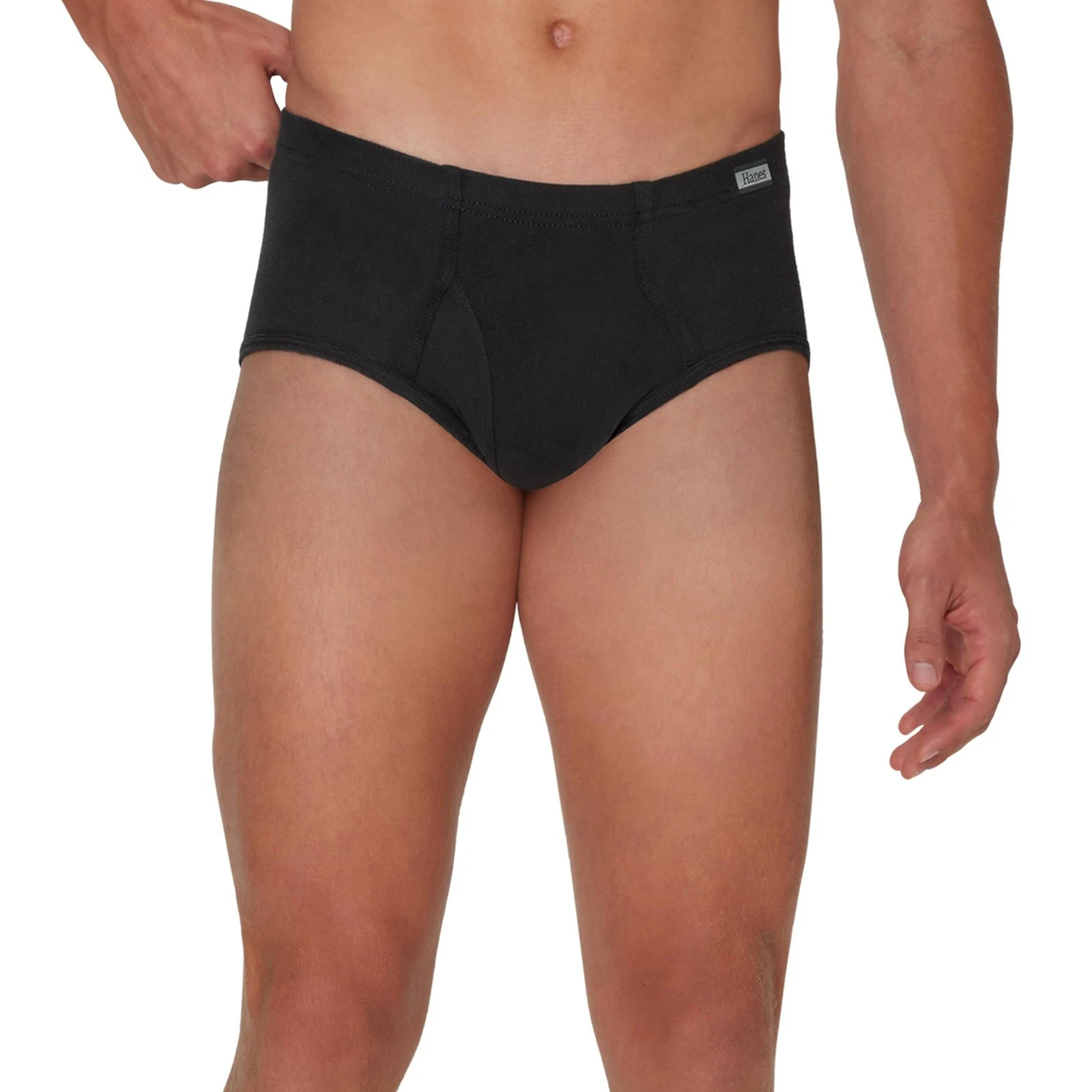 Hanes Men’s Pack, Mid-Rise Briefs, Stretch Large, Assorted Solids 6-pack