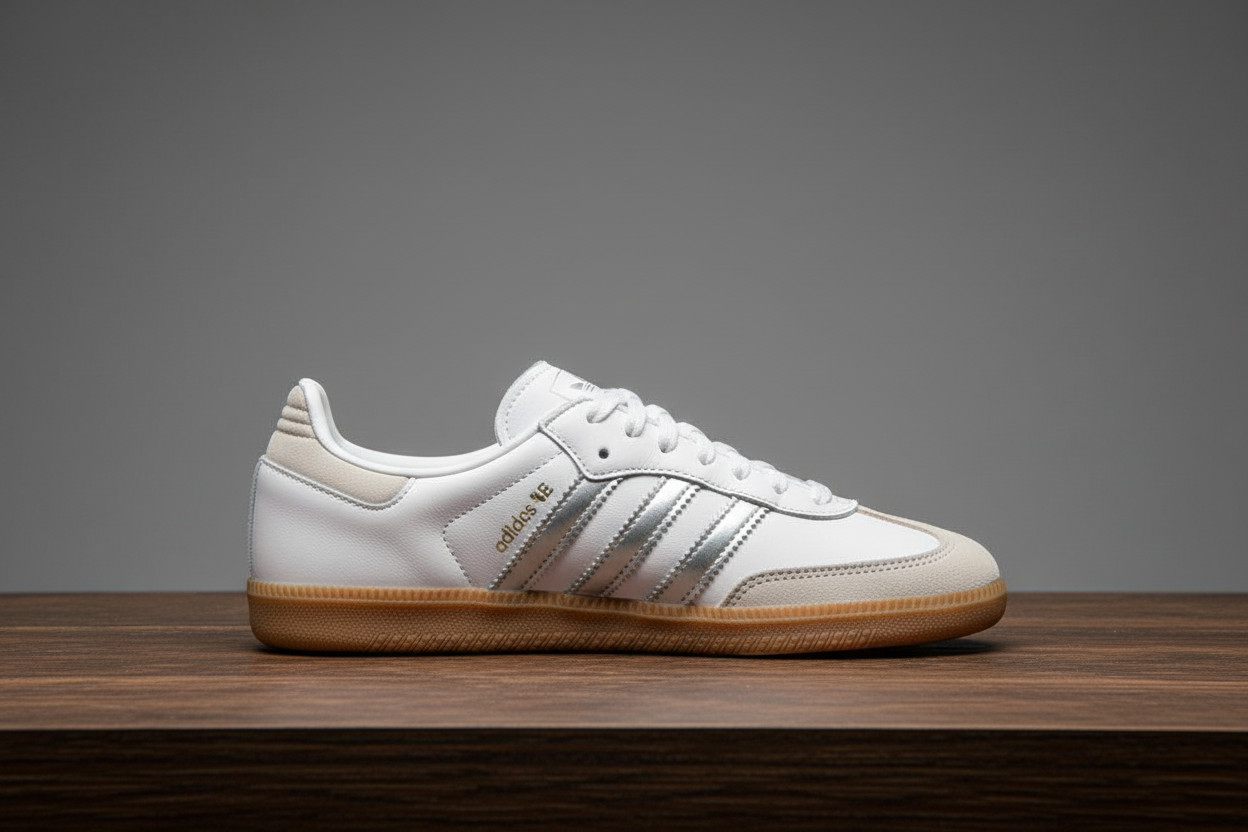 Size 14 – Adidas Wmns Samba OG ‘White Silver Metallic Grey’ (adidas) (JI2725)