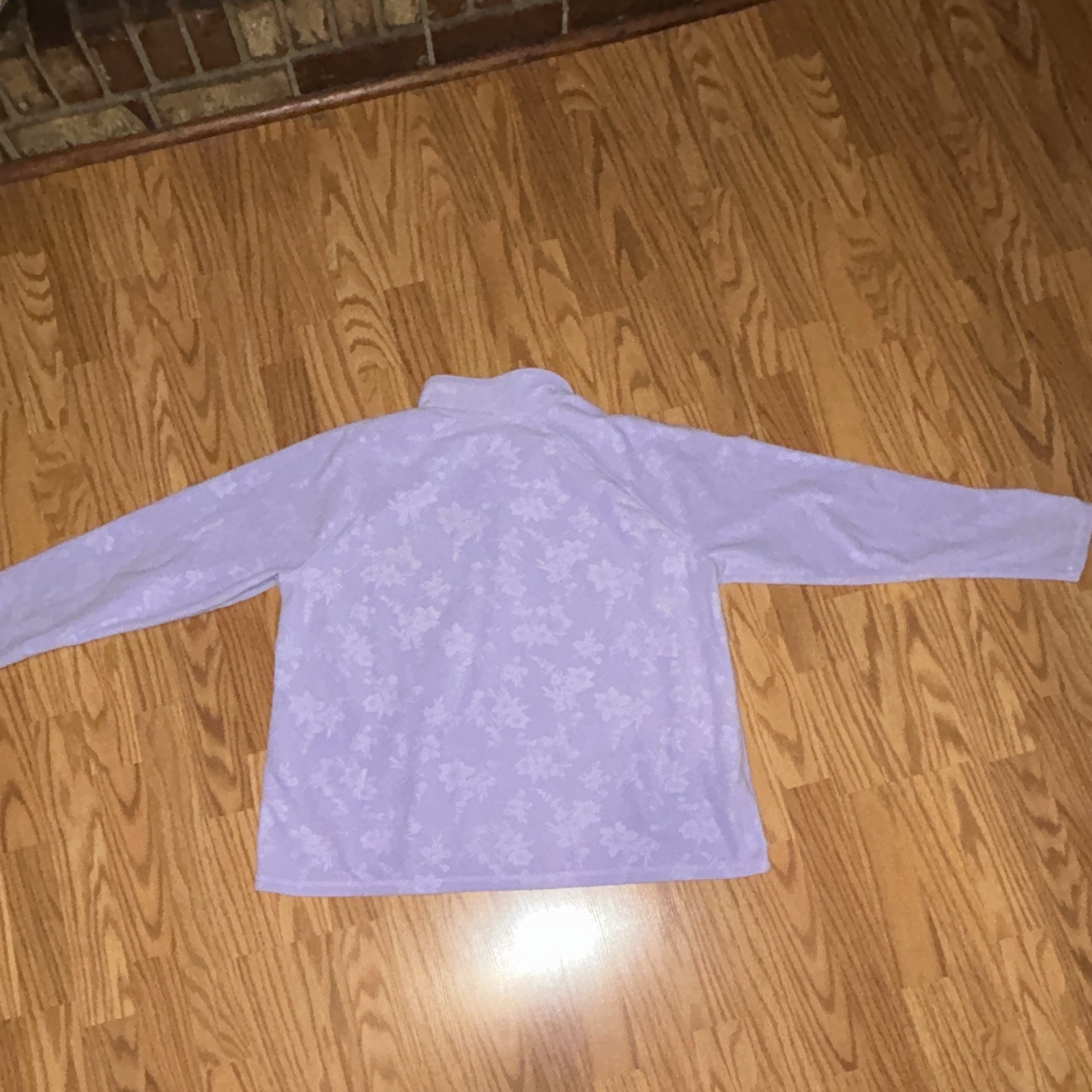 Eddie Bauer EBTEK Women’s Purple Floral Fleece 1/4 Zip Mock Neck Sweatshirt, 2XL