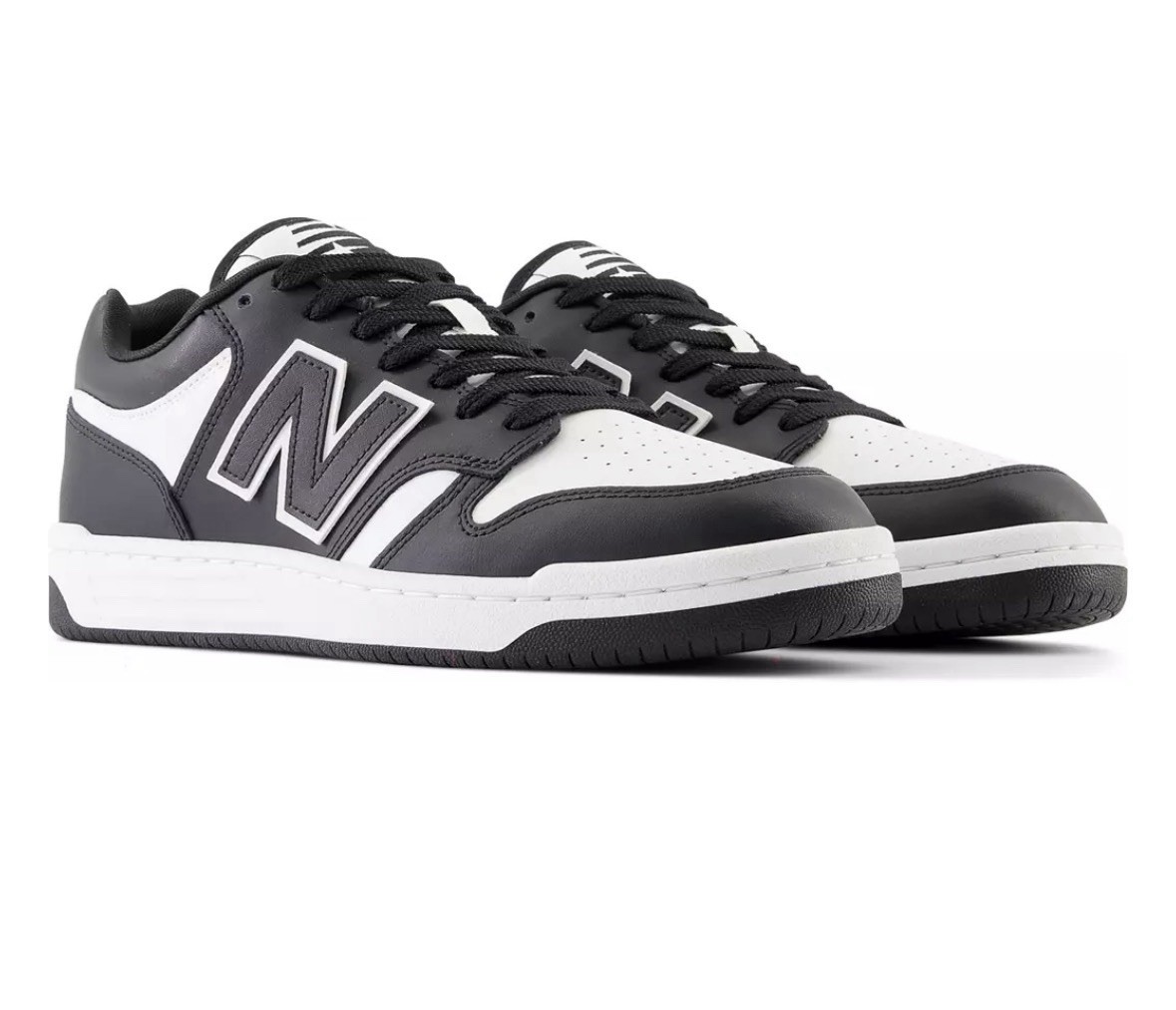 New Balance 480 Men’s Low Top Lace-Up Athletic Sneaker Black/White Colorblock