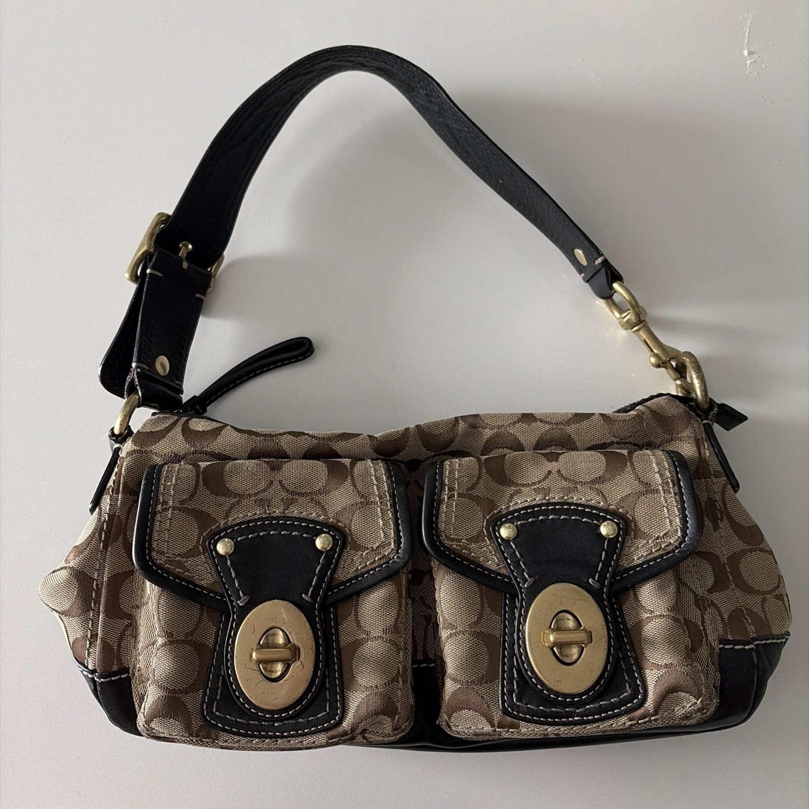 RARE Vintage Y2K Coach Legacy Turnlock Shoulder Bag 65th Anniversary #F12869 EUC