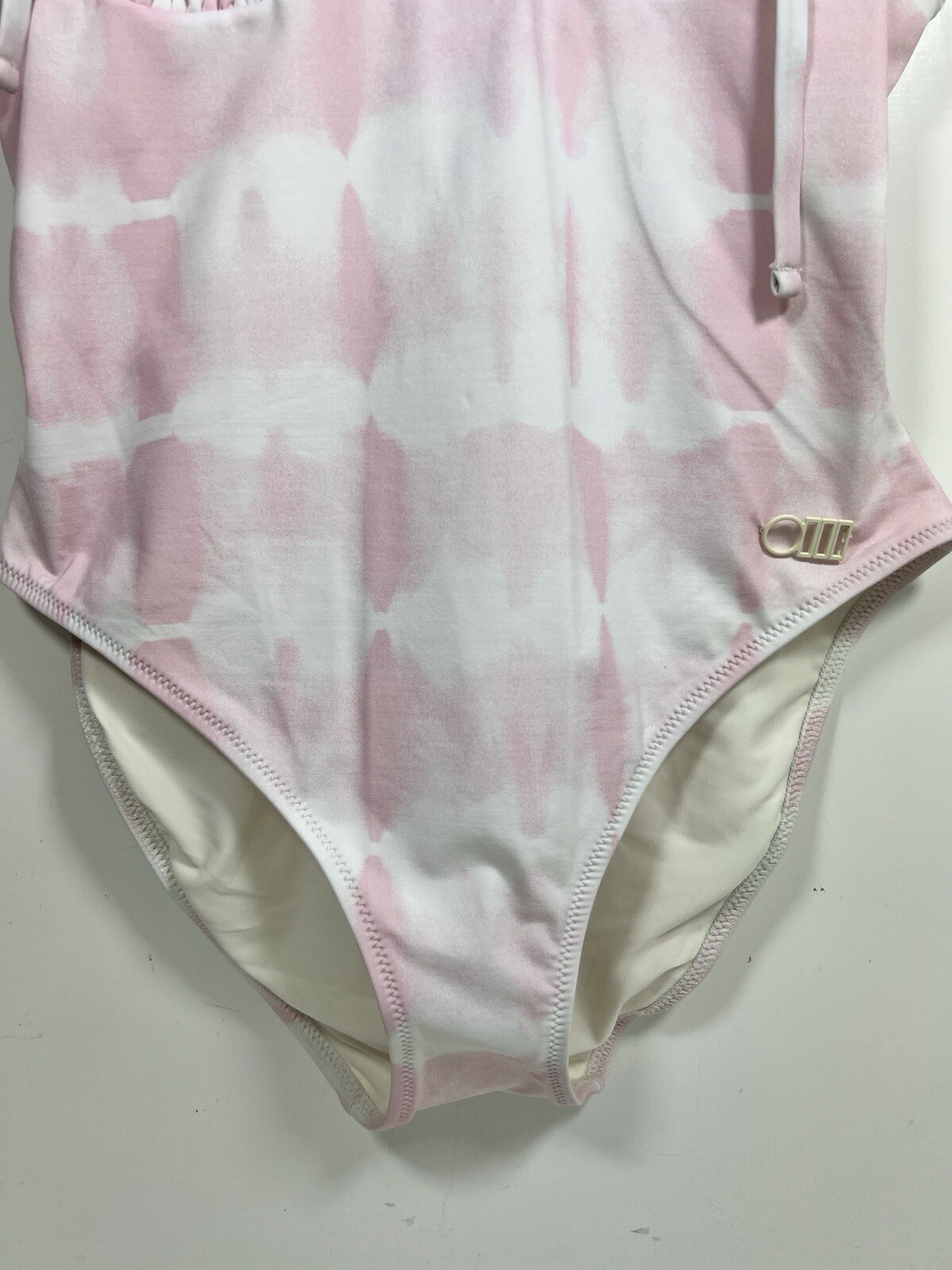 Solid & Striped The Olympia One Piece Swimsuit Pink And White Tye Dye Size Med