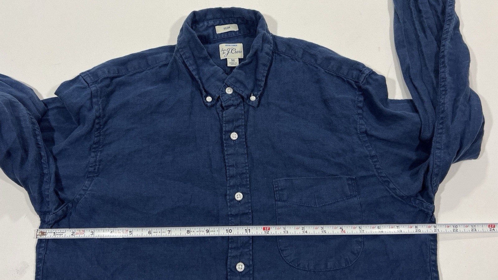 J.Crew Baird McNutt Irish Linen Slim Long Sleeve Button Down Shirt Mens Medium