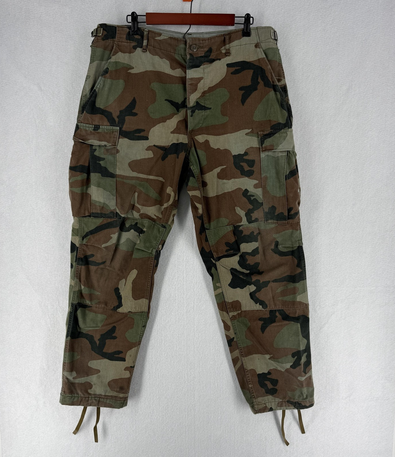 Vintage Winfield MFG Co Combat Pants Mens 38×31 Woodland Camo Cargo BDU 80s