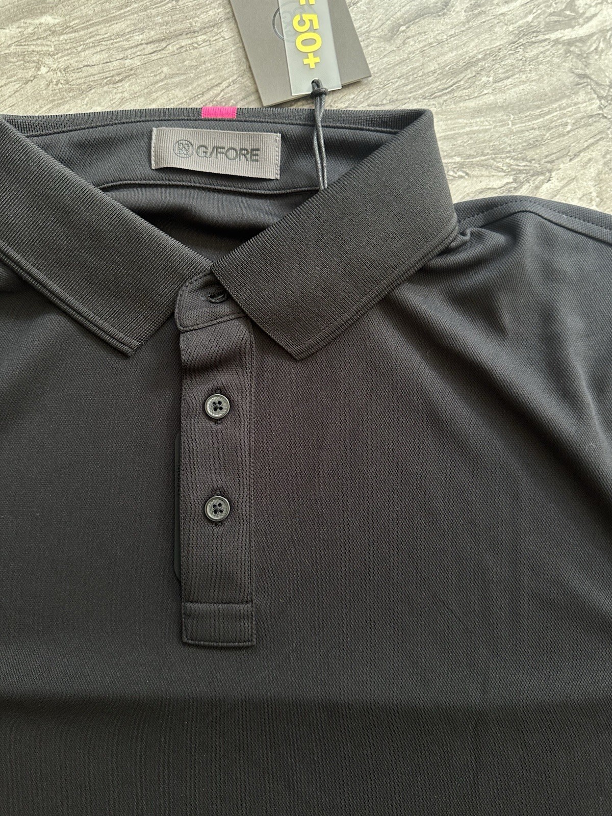 G/FORE 2 Men’s Essential Performance Pique Polo Sz L Blue Black Golf Active NWOT