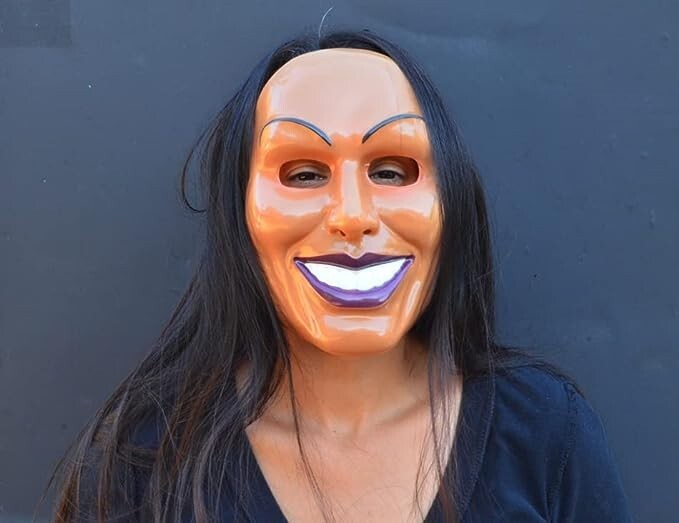 Creepy Scary Halloween Original Anarchy Smiling Grin Face Purge Mask God (FEMALE