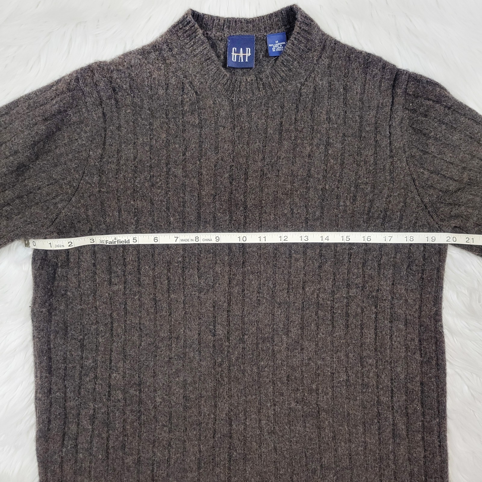 Vintage GAP Men’s Lambswool Sweater Medium M Brown Pullover