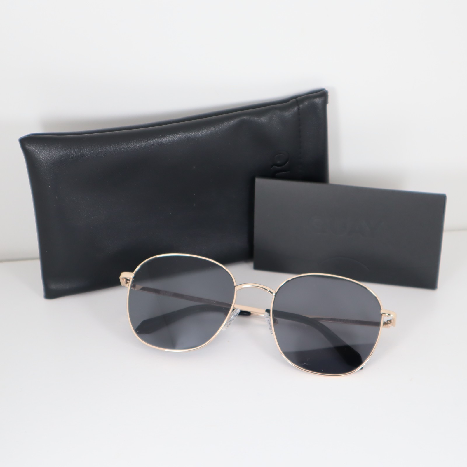 Quay Australia JEZABELL 10225 Gold Frame/Smoke Lens Round Sunglasses 59-20-148mm