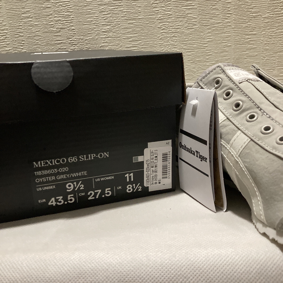 Onitsuka Tiger MEXICO 66 SLIP-ON 1183B603 020 OYSTER GREY WHITE Unisex Shoes