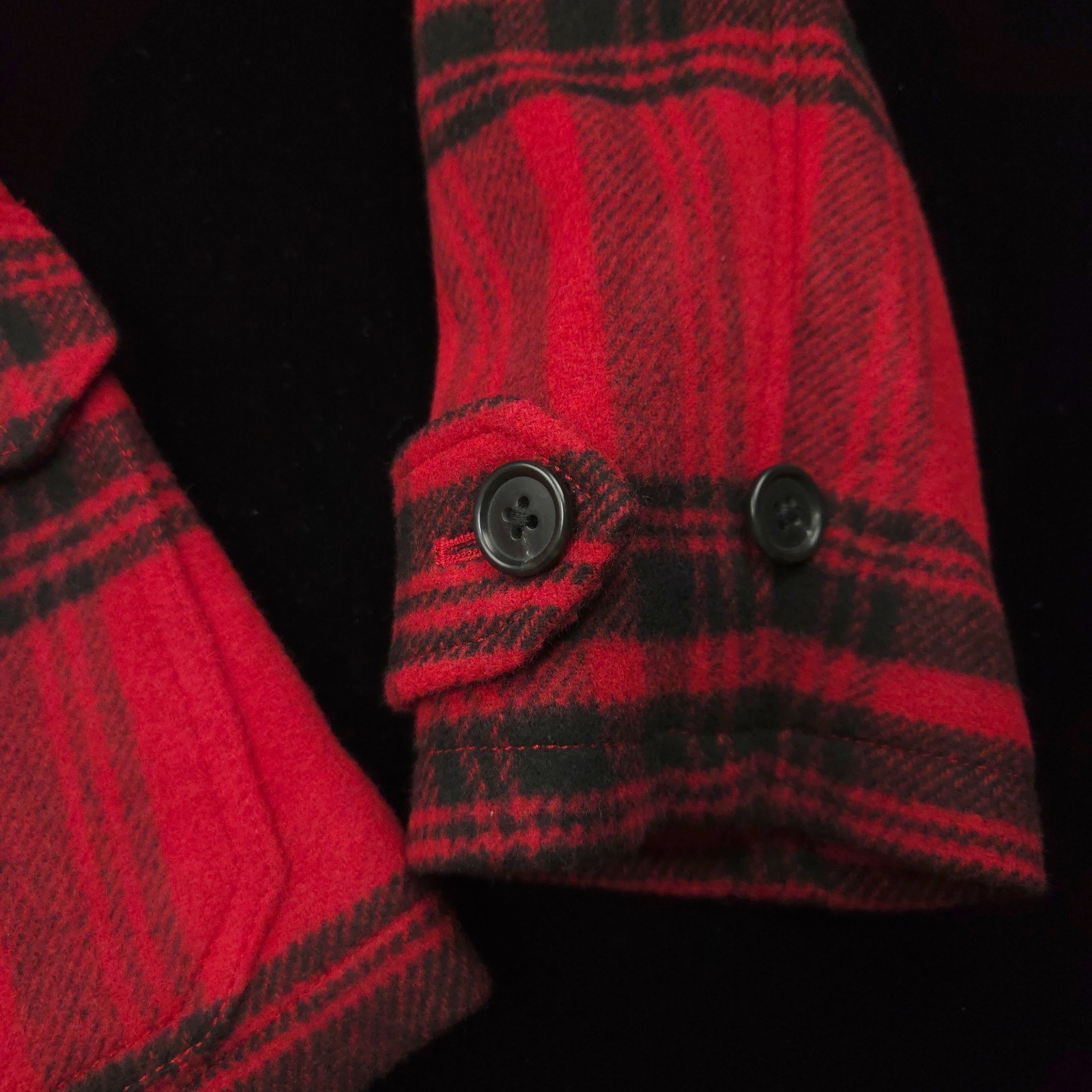 NEW Polo Ralph Lauren Womens Wool Jacket -12 Red Black Peacoat Flannel Coat $698