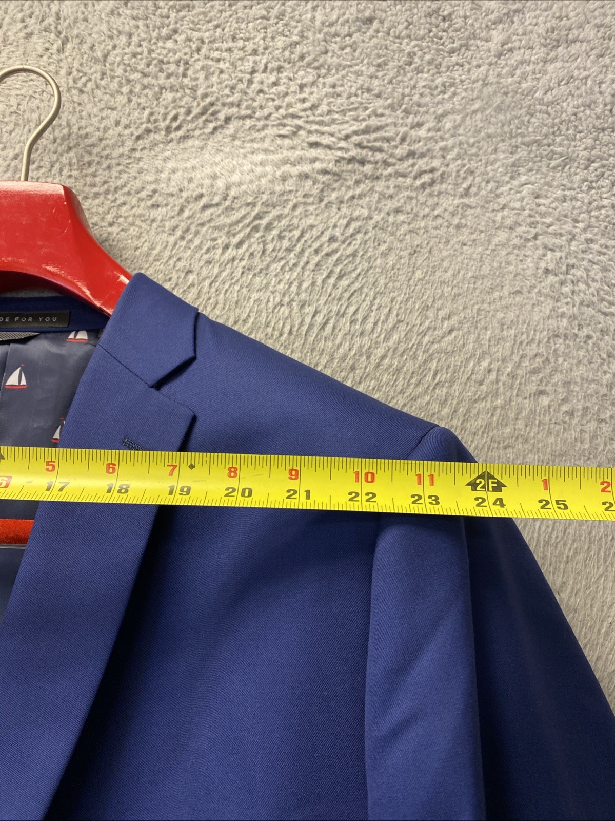 Indochino Suit Mens Size 56 Blue Made For You Navy 2 Piece Pants 50×28 Wool/1162