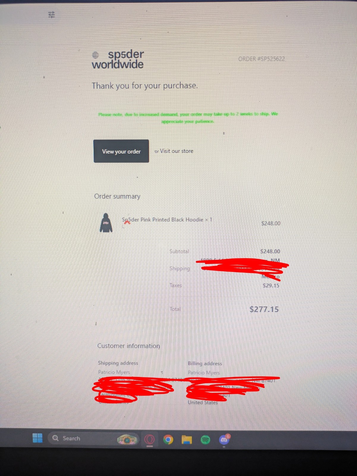 Sp5der P*NK V2 Hoodie