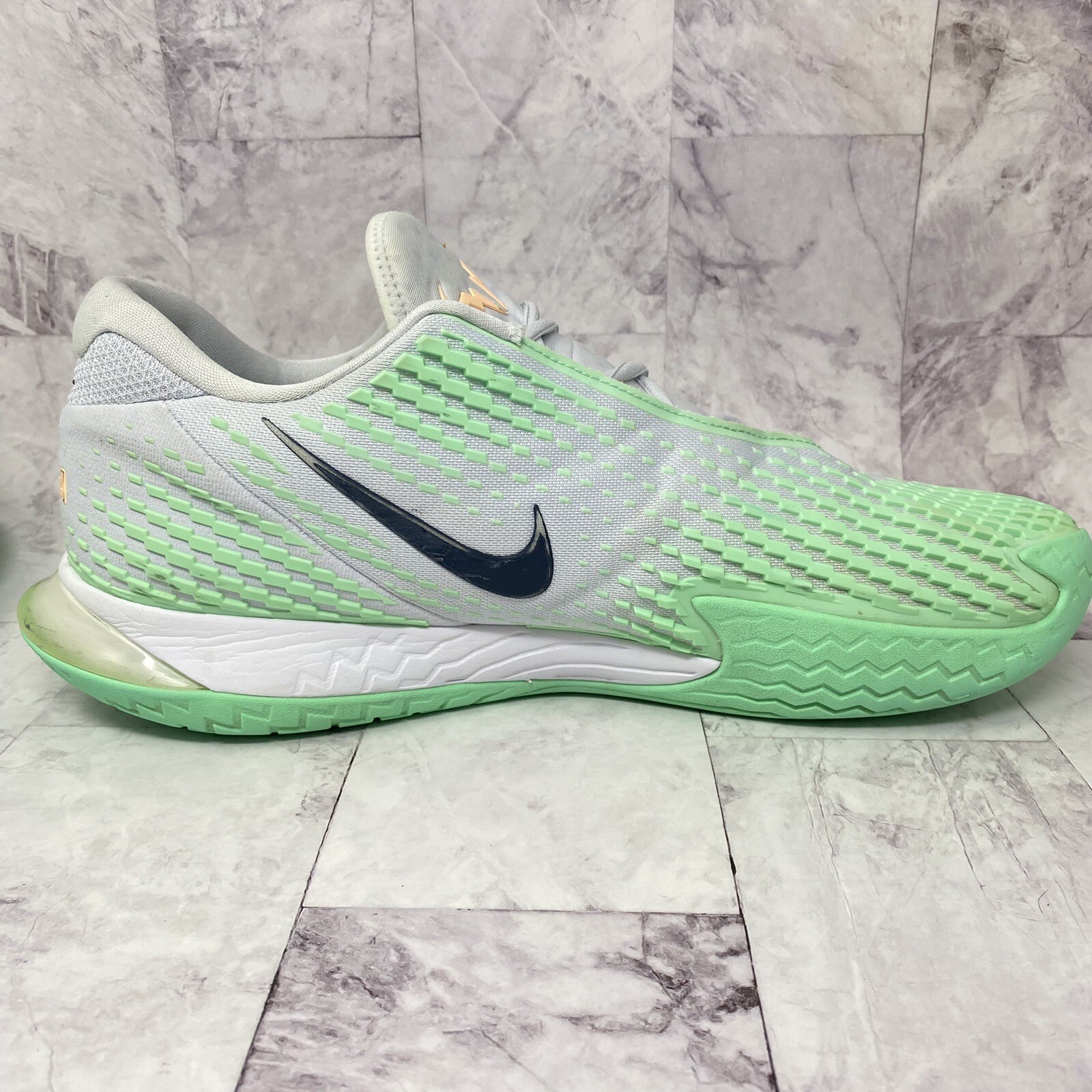 Nike Zoom Vapor Cage 4 Grey Green Glow Rafa Nadal Tennis Court Shoe Mens Sz 13 M