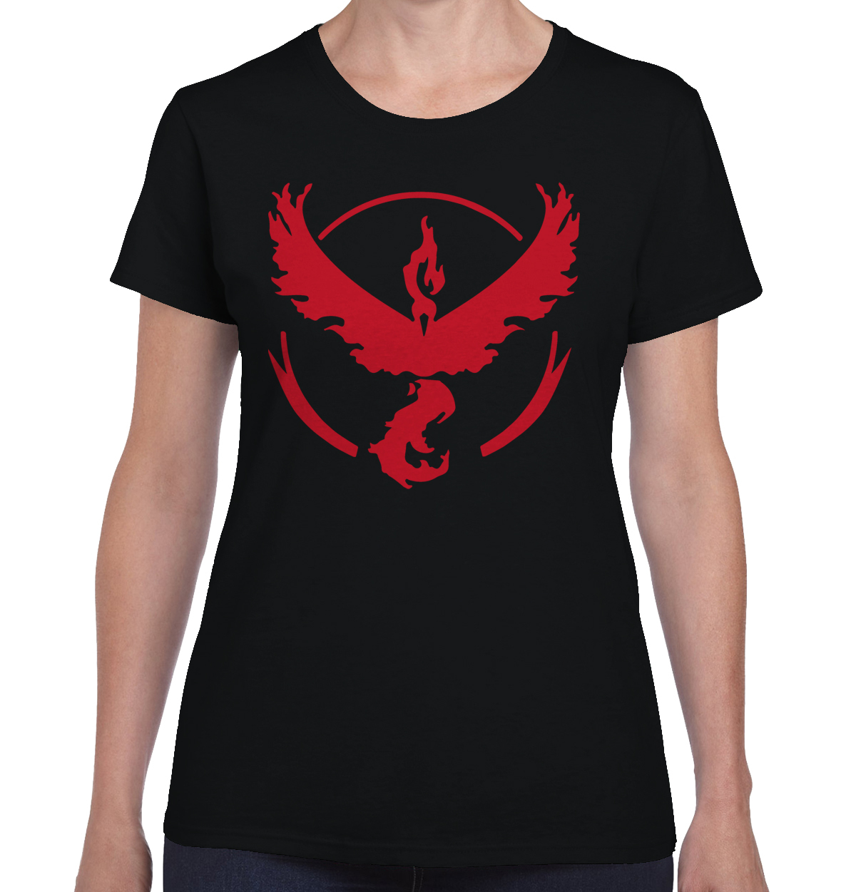 Anime Manga Team Instinct Bird GO Emblem Womens Top Junior Graphic Tee
