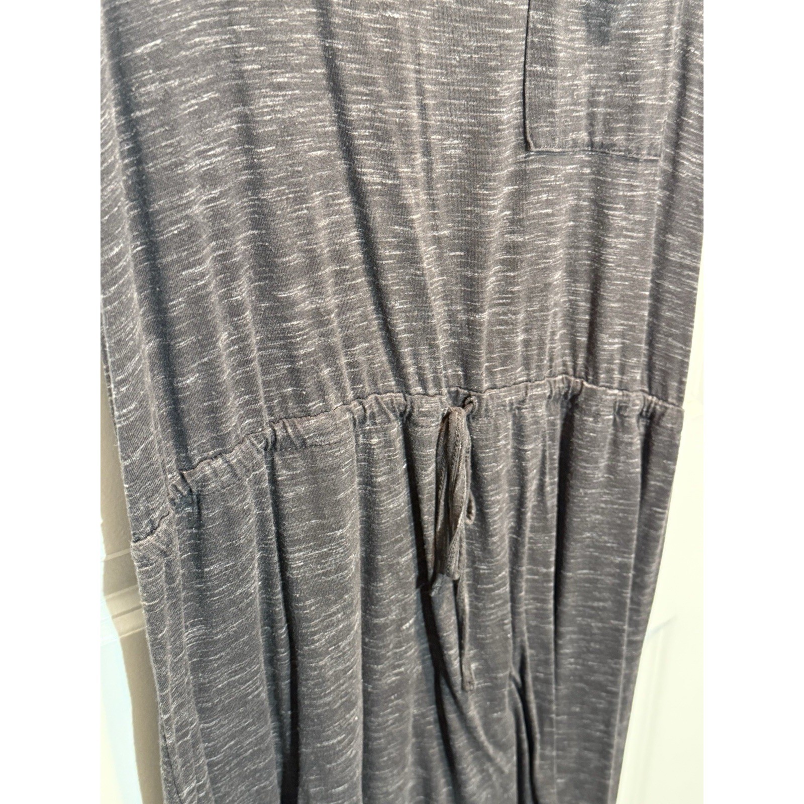 olive & oak Grey Heathered Knit Drawstring Waist Pocket Dress Medium