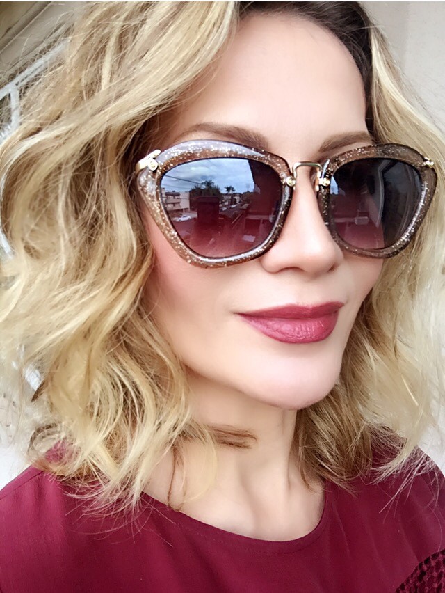 NEW Retro Square Cat Eye Glossy Glitter NOIR Fashion Big Women Sunglasses 2019