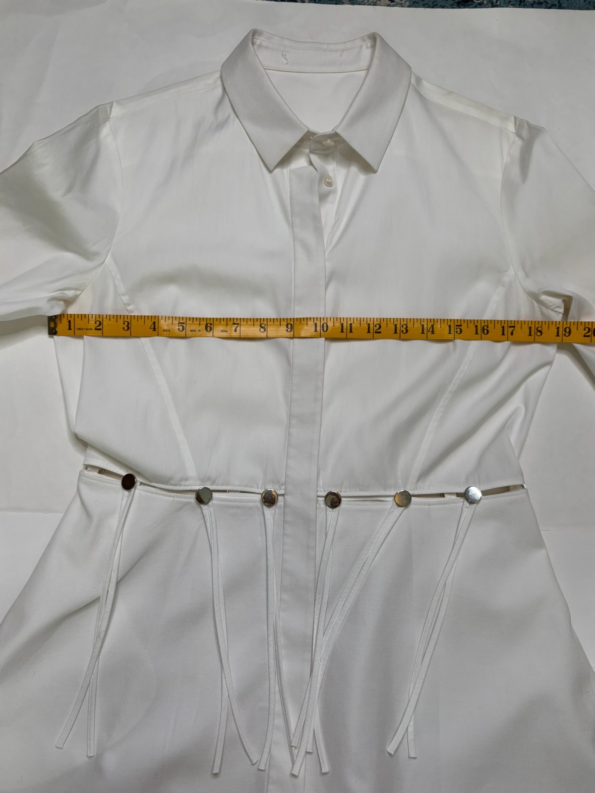 Alexander Wang Cotton Poplin Shirtdress White Size 10 Buttoned Cutout