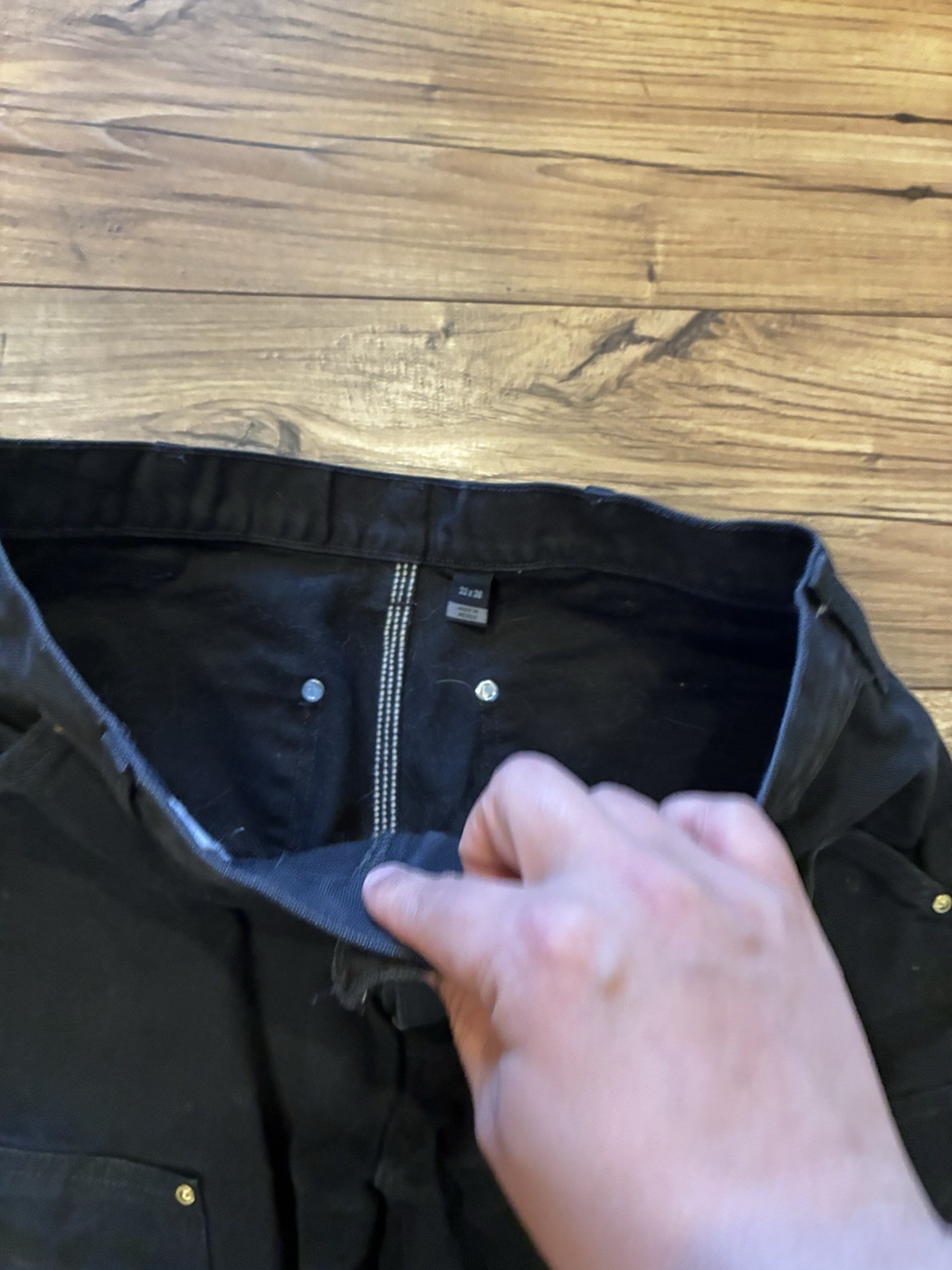 VTG Carhartt Double Knee Pants B01 BLK 33×30 Black Faded