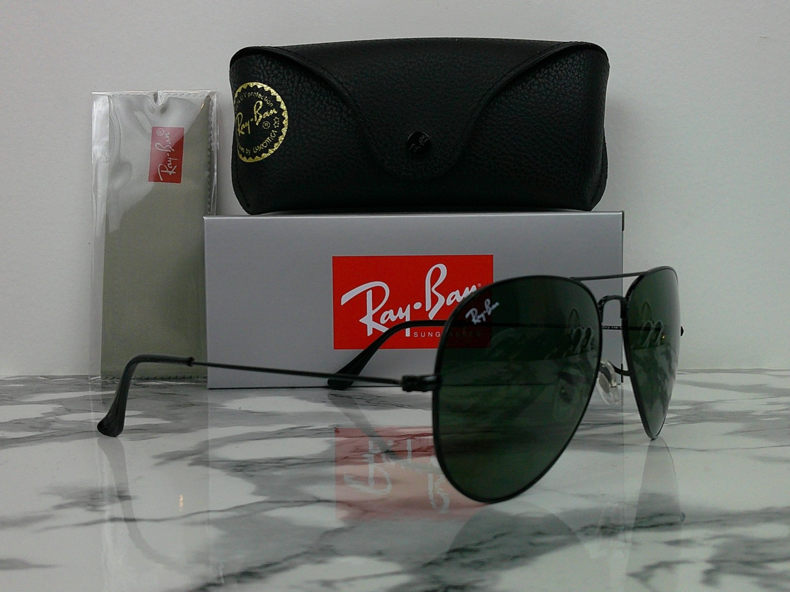 Ray-Ban RB3025W Aviator Classic Sunglasses Black G-15 58mm Never Worn