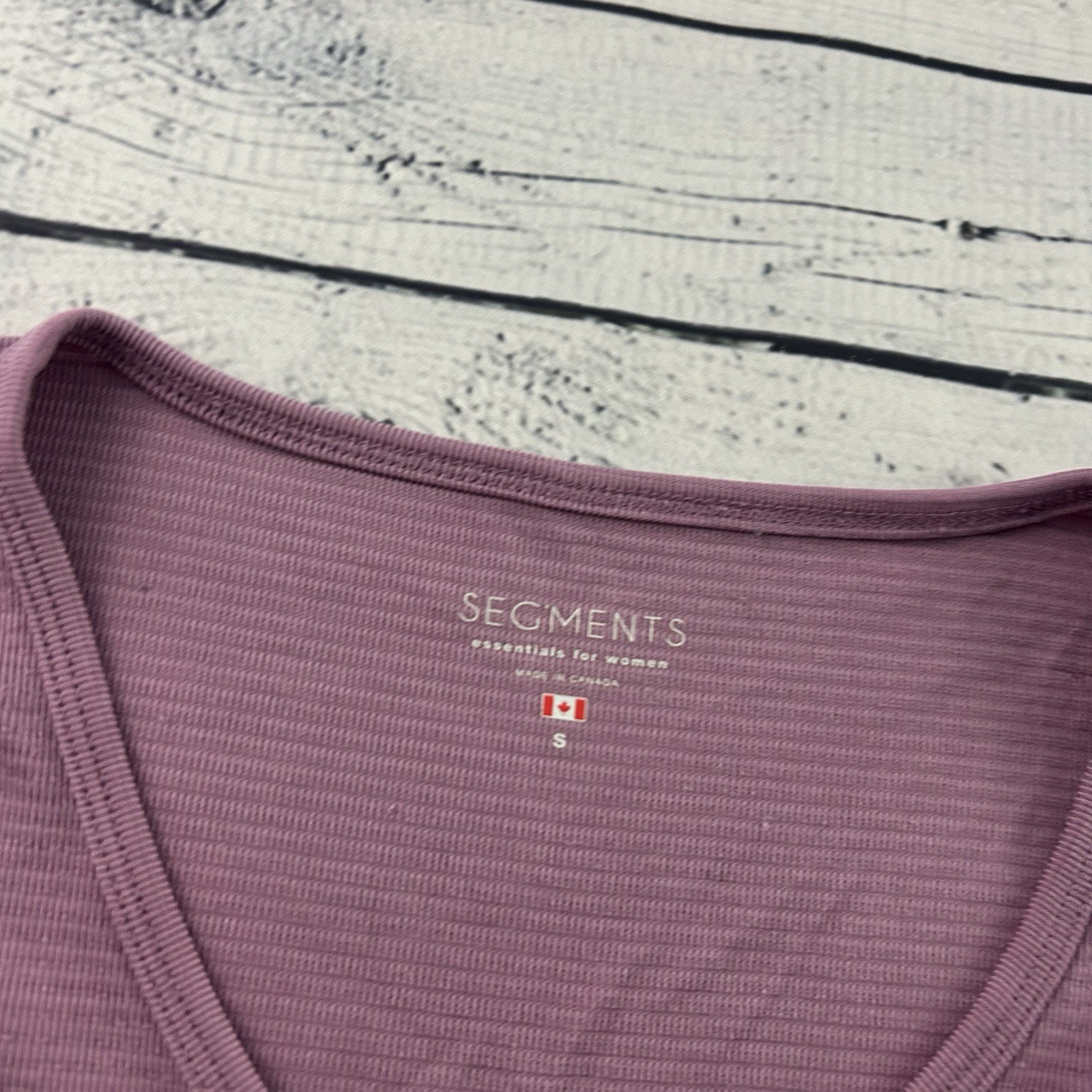 Seg’Ments 3/4 Sleeve V Neck Tencel Top Women’s Small Lilac