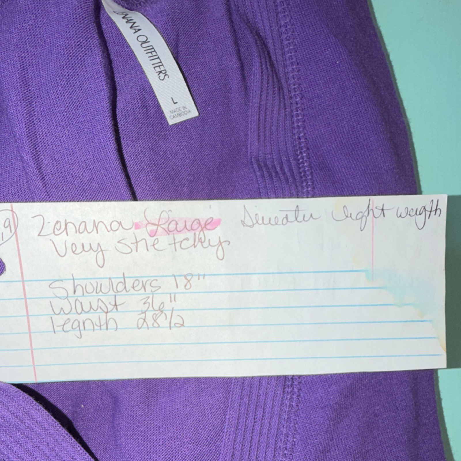 Zenana Outfitters Purple V-Neck Button Front Lightweight Knit Cardigan Sweater M