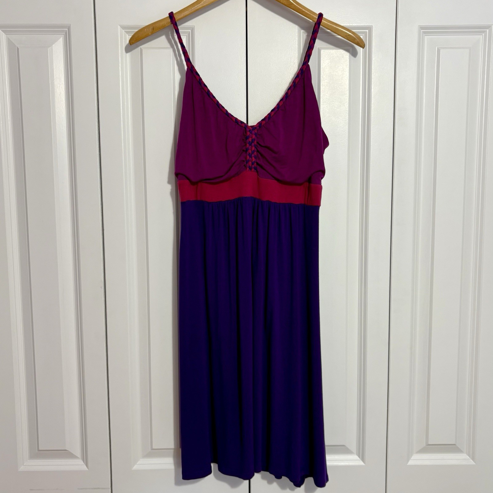 a.n.a Dress Beach Cover Up Spaghetti Strap Summer Color Block Empire Waist Sz L