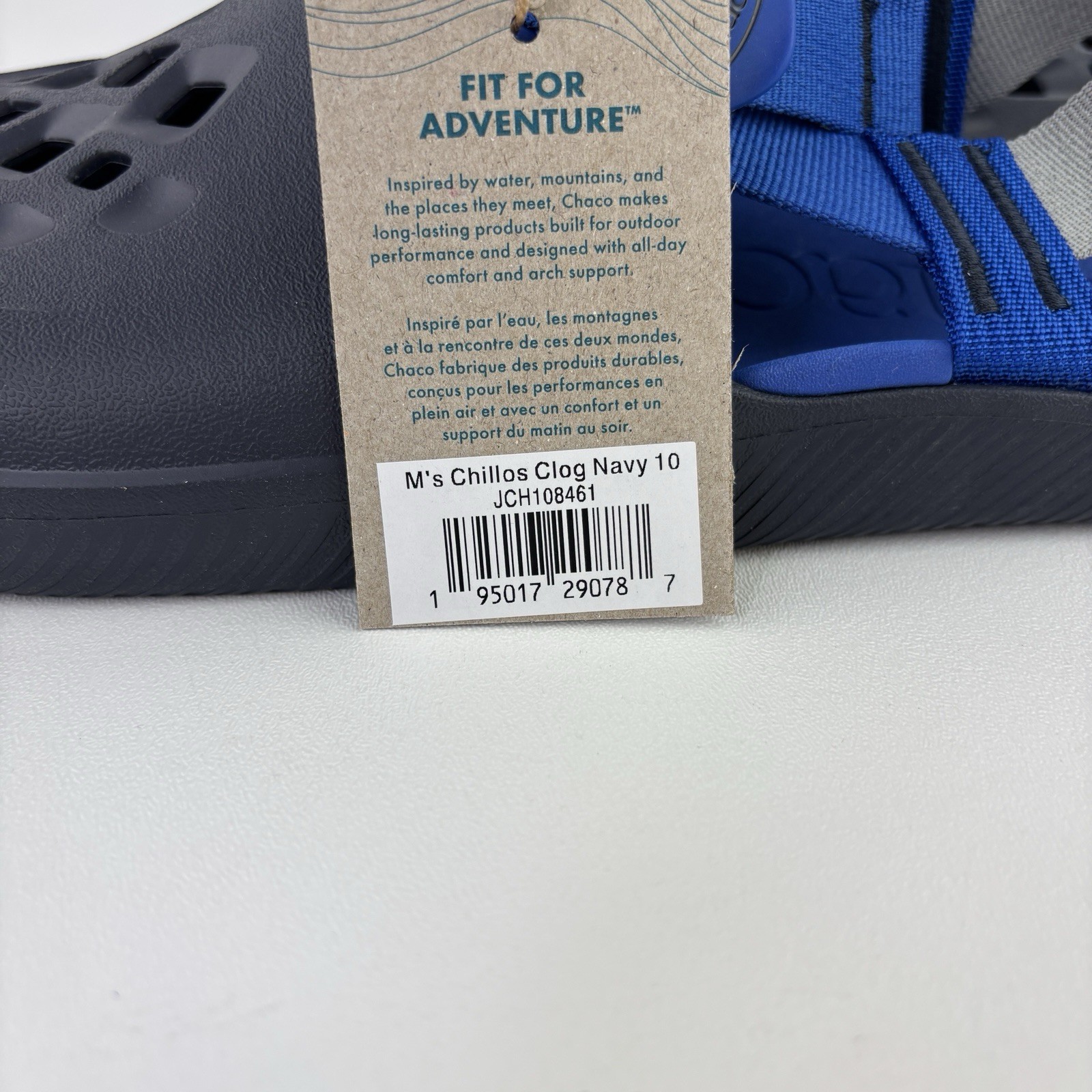 Chaco Mens Sz 10 Chillos Clog Comfort Sandal Navy Marine JC108461 NEW in Box