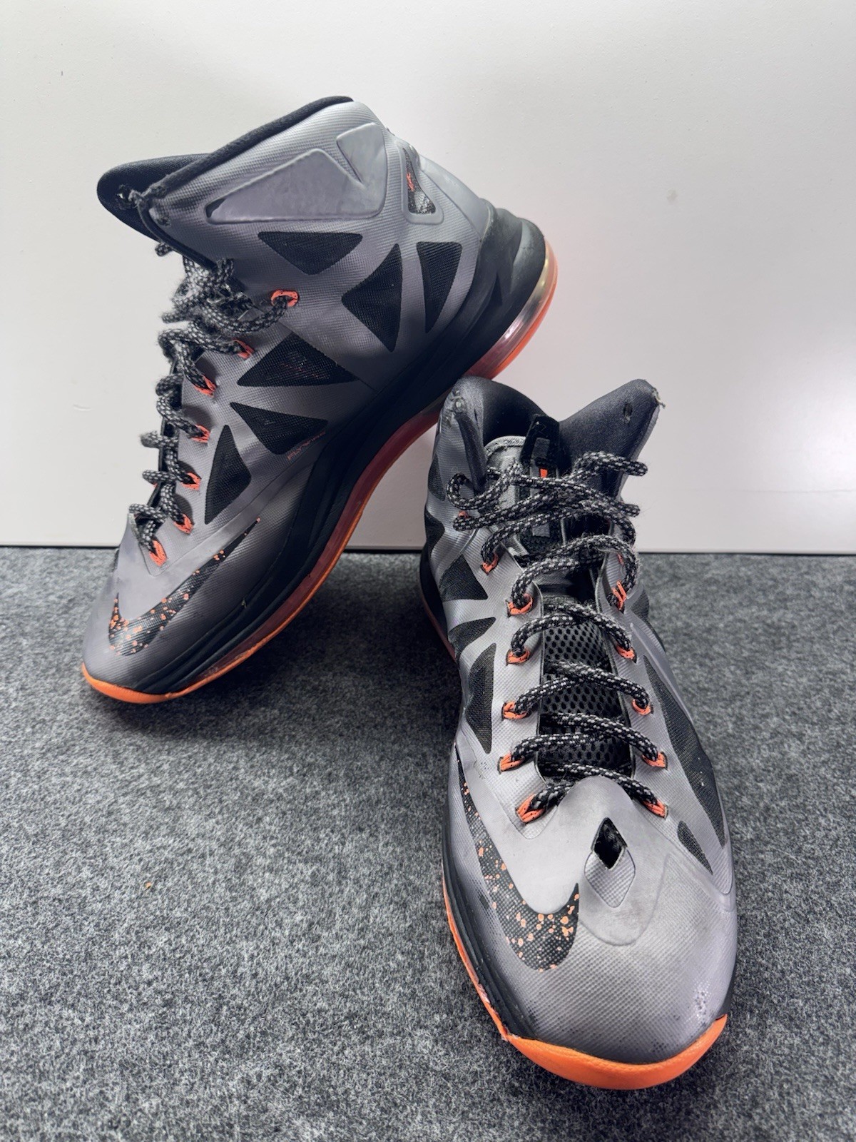 Nike LeBron 10 X Lava Grey Black Orange Sneakers Mens (no Size Tag) Please Read