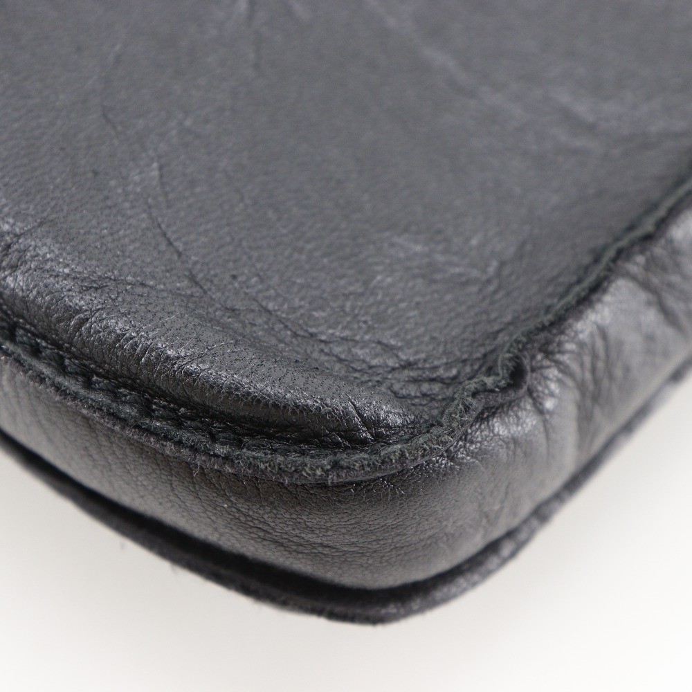 HERMES Toudu Shoulder Bag black Calfskin unisex