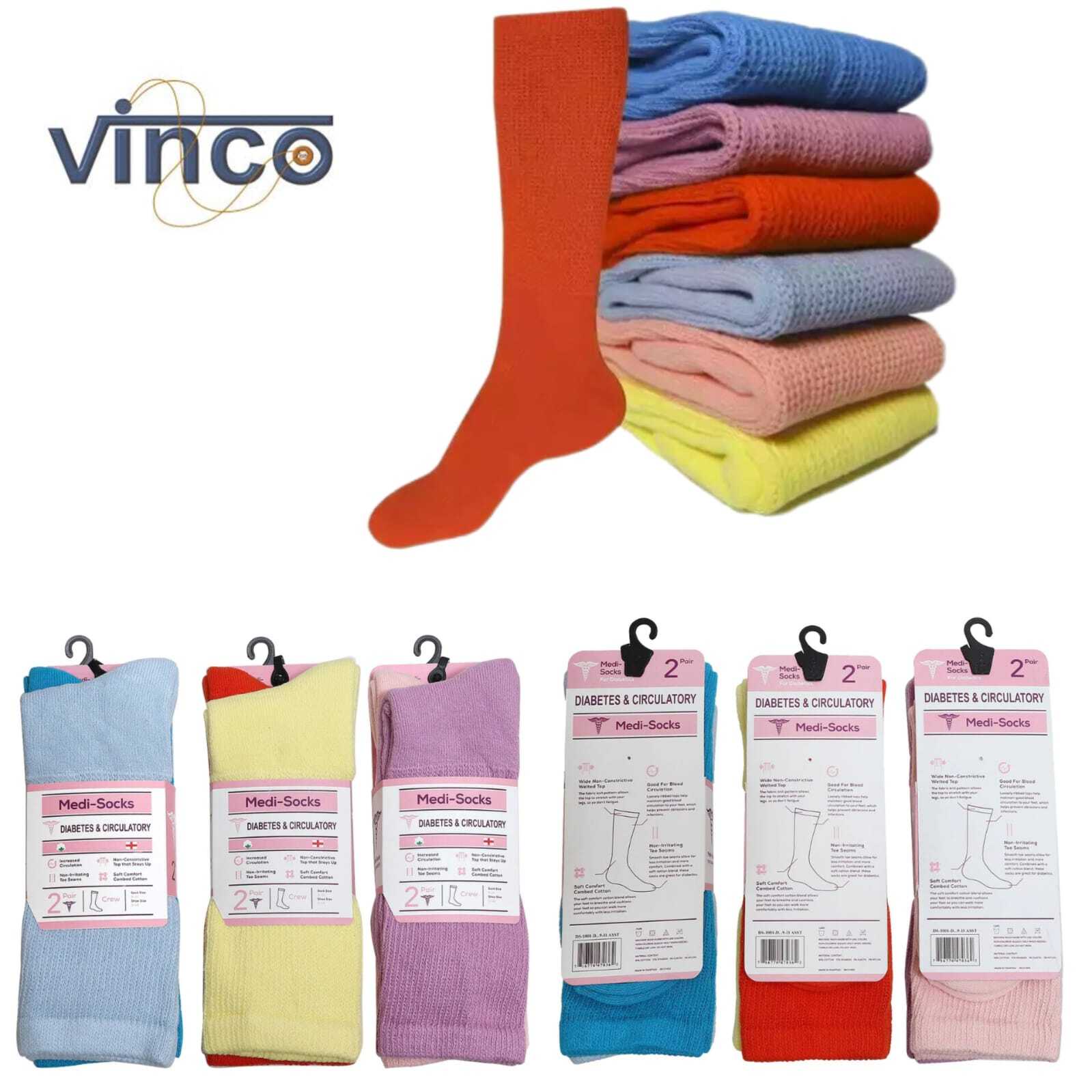 60 Pairs Wholesale Lots Women’s Diabetic Crew Socks Circulatory Cushion Cotton