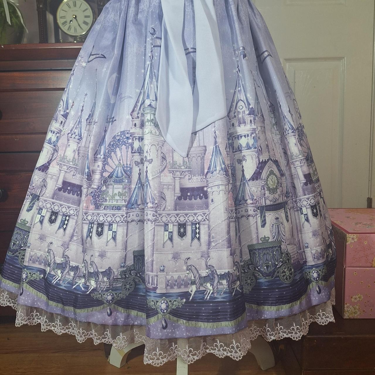 🎀 Angelic Pretty Fairytale Carriage Lilac JSK & Matching Tights Set 🏰 Sweet…