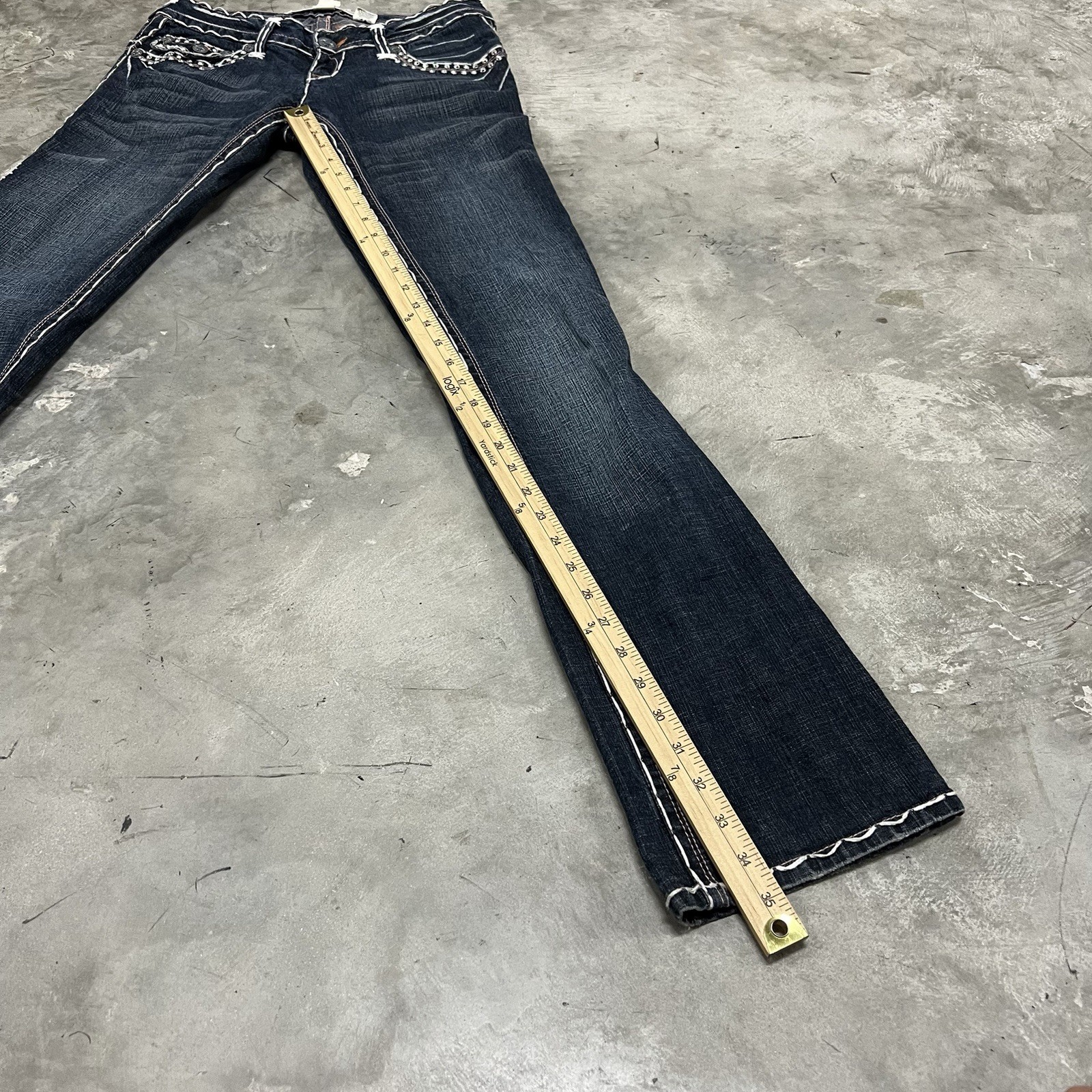 Laguna Beach Embellished Bling Straight Skinny Jeans Size 30×34