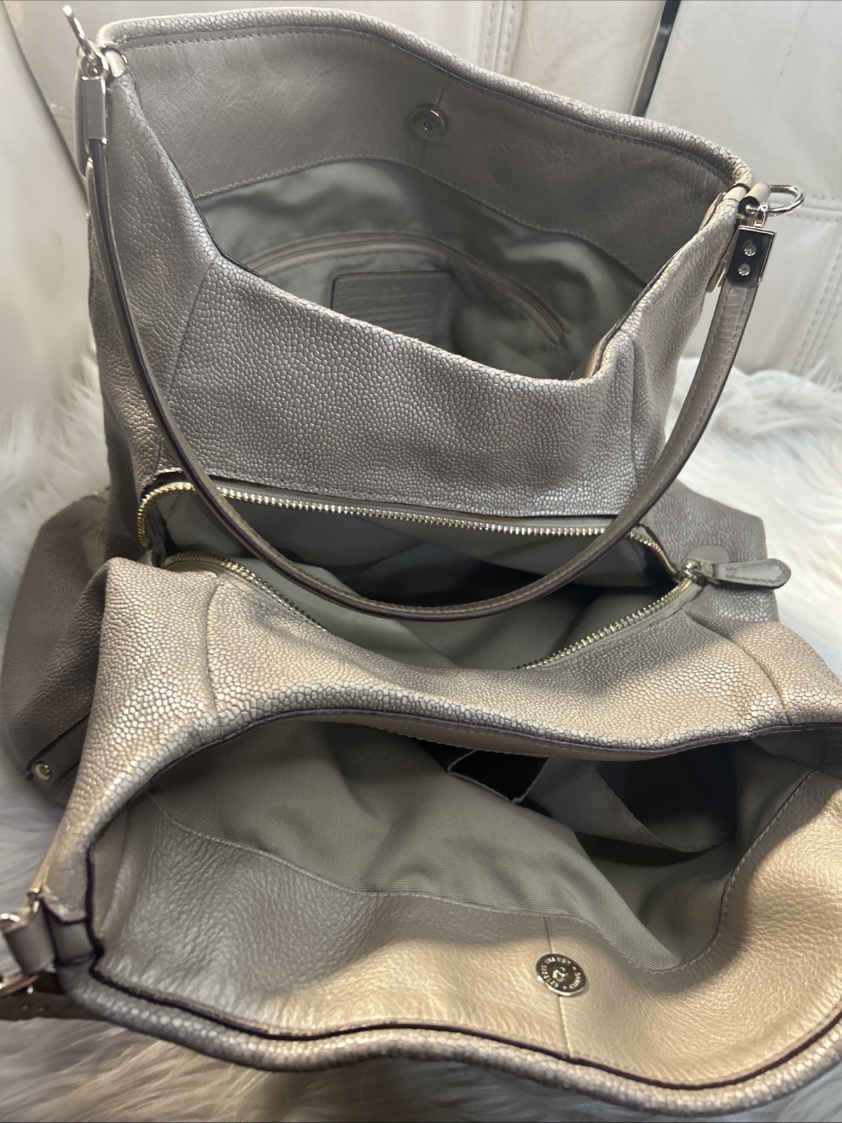 Coach Bag F35211 Phoebe Madison Studded Caviar Ret$495. Metallic Neutrals