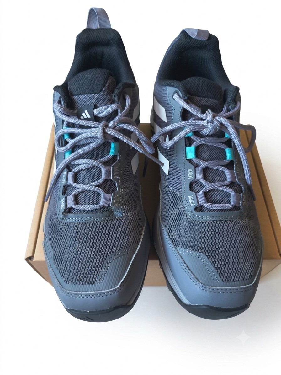 adidas Terrex Men’s Gray/Teal Low Top Lace-Up Trail Hiking Sneakers Size 7