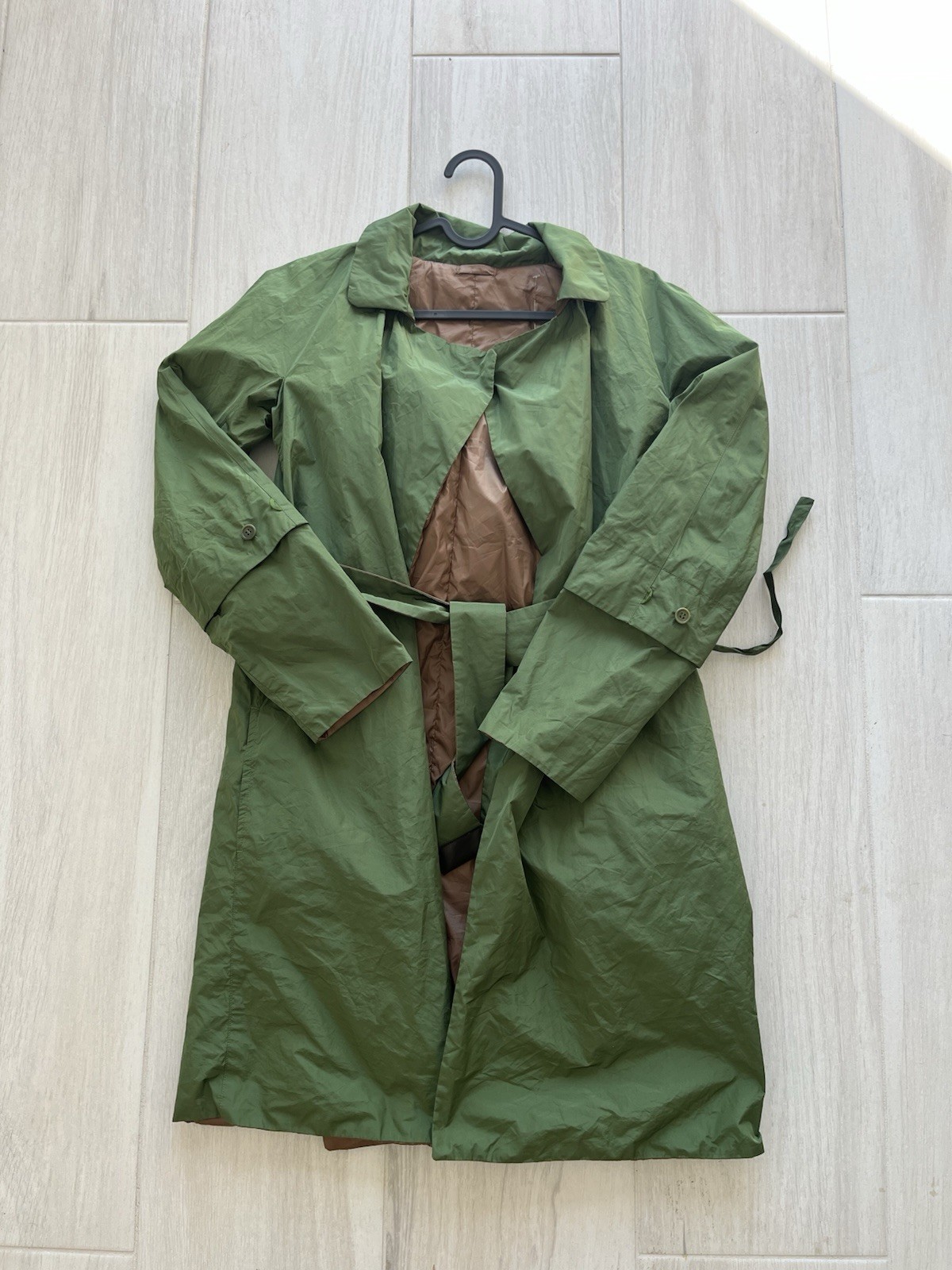S Max Mara Reversible Trench Coat Green Brown IT36 / US4 Made in Italy jacket