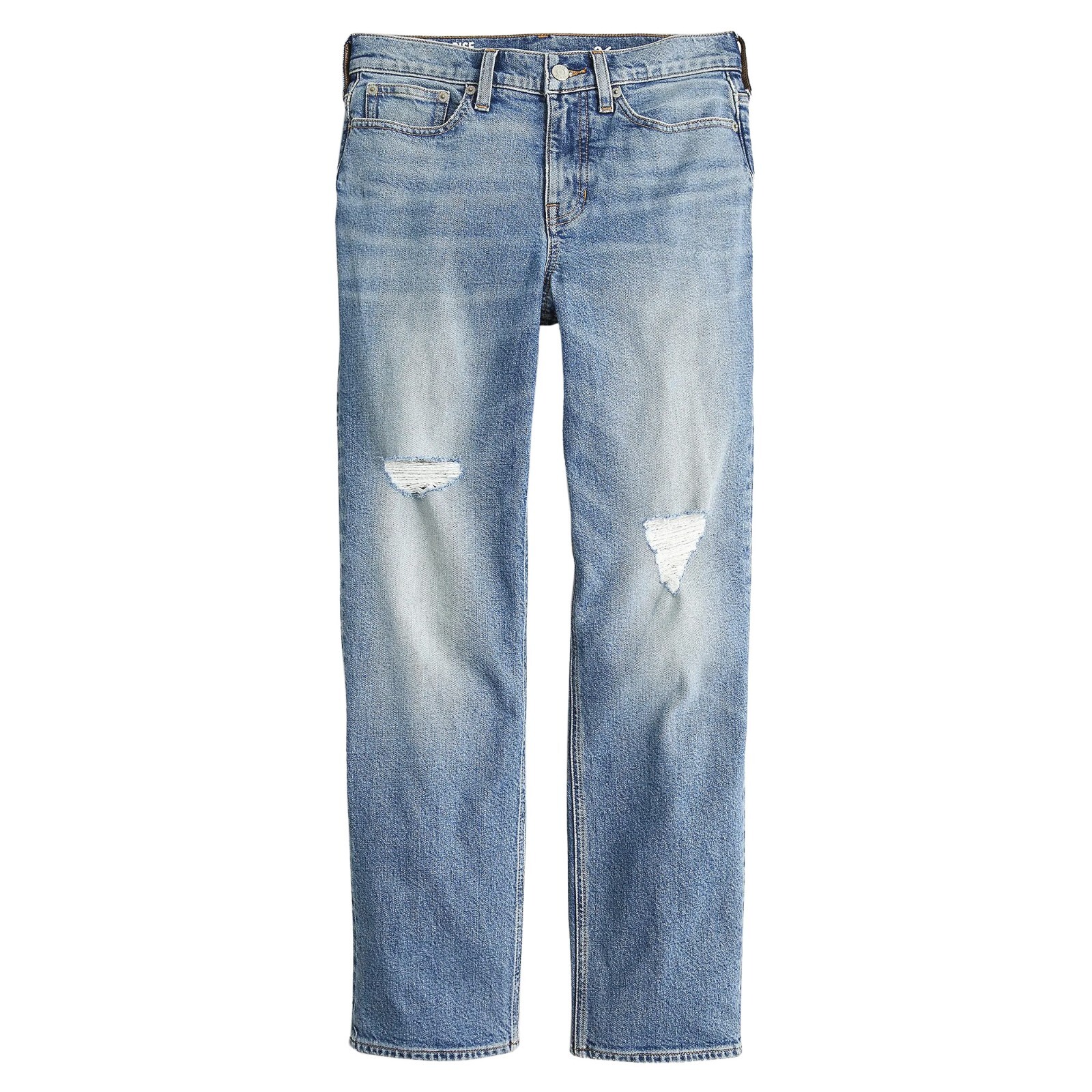J.Crew Mid-Rise ’90s Classic Straight Jeans Womens Crete Wash Destructed Denim