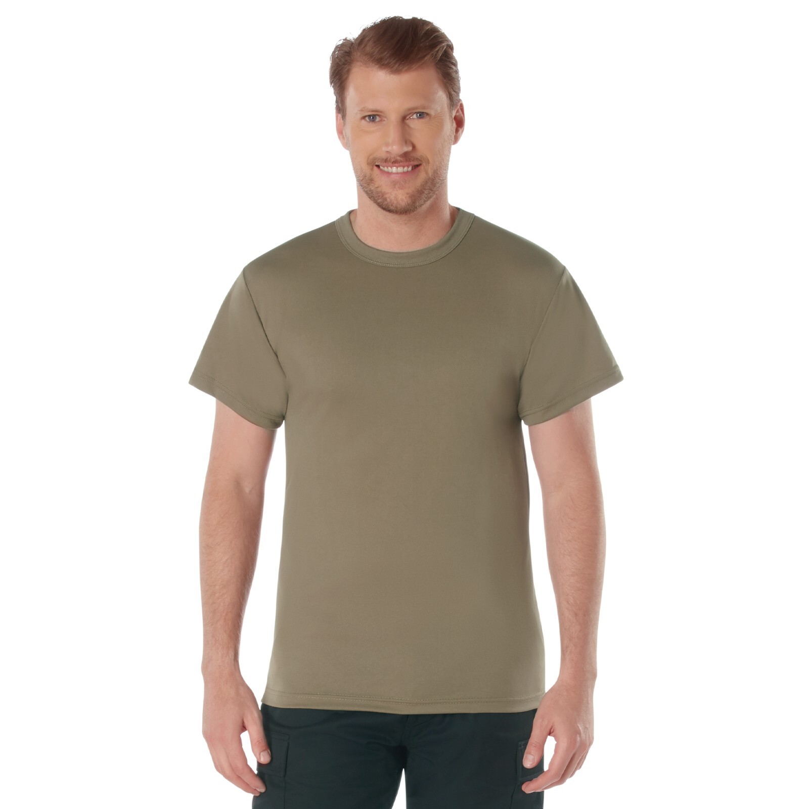 Mens Coyote Brown Quick Dry AR 670-1 Compliant Moisture Wicking Tee Shirt TShirt