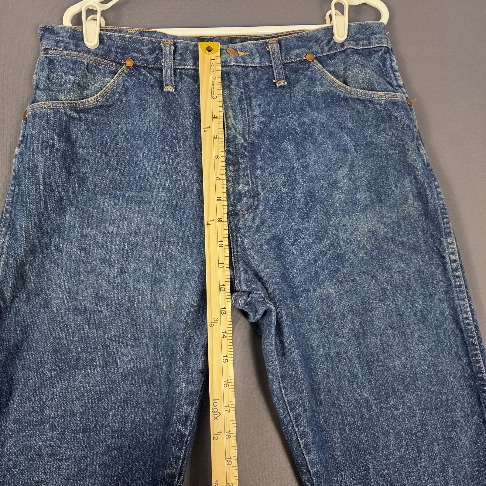 Wrangler 13MWZ Cowboy Cut Jeans 38×34 Made USA Vintage Blue Denim Western Work