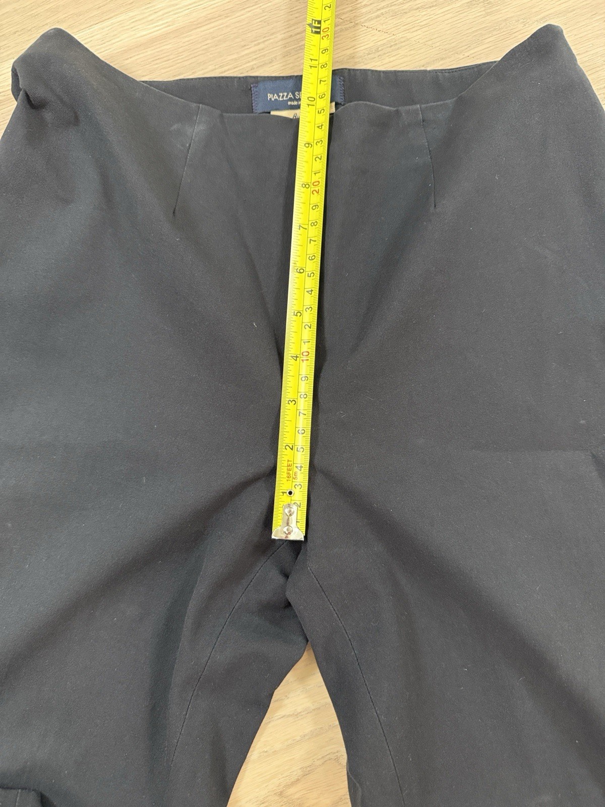 Piazza Sempione Black Twill Stretch Straight Leg Mid Rise Zip Dress Pants IT 40