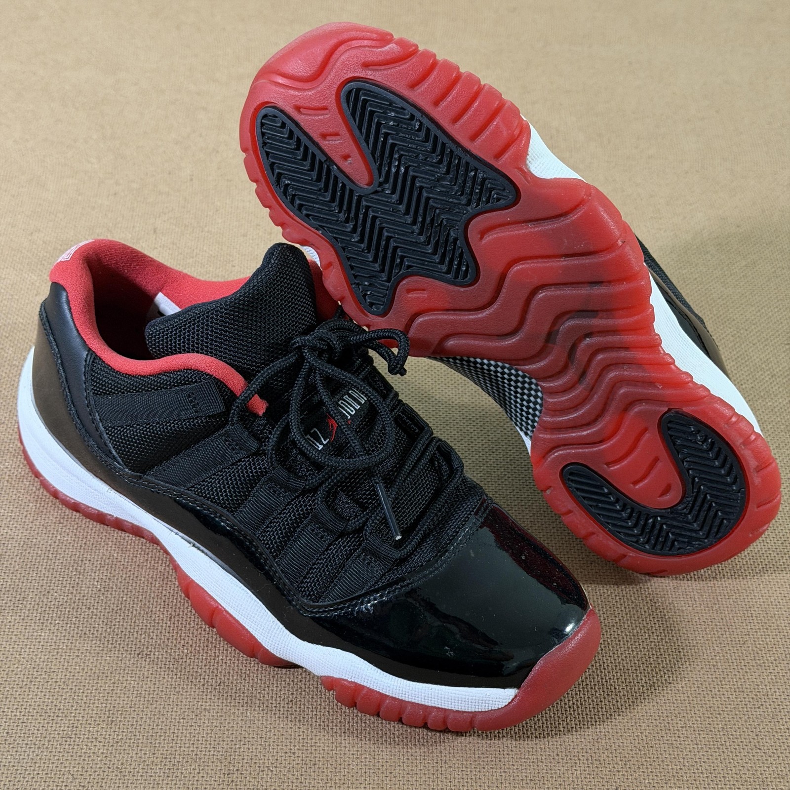 Jordan Air Jordan 11 Retro Low Shoes Youth Size 4.5Y Black Red Bred Sneakers