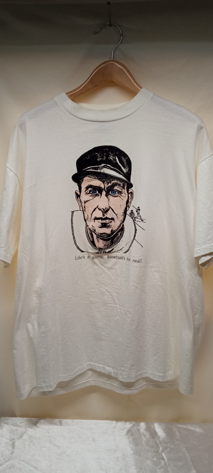Vintage 1985 Yankees Yogi Berra Life’s A Game XL Oneita Tag T Shirt Super Rare
