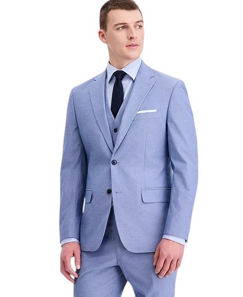 Tommy Hilfiger Mens Modern fit Cotton Suit Jacket Blazer 44 R Blue Solid