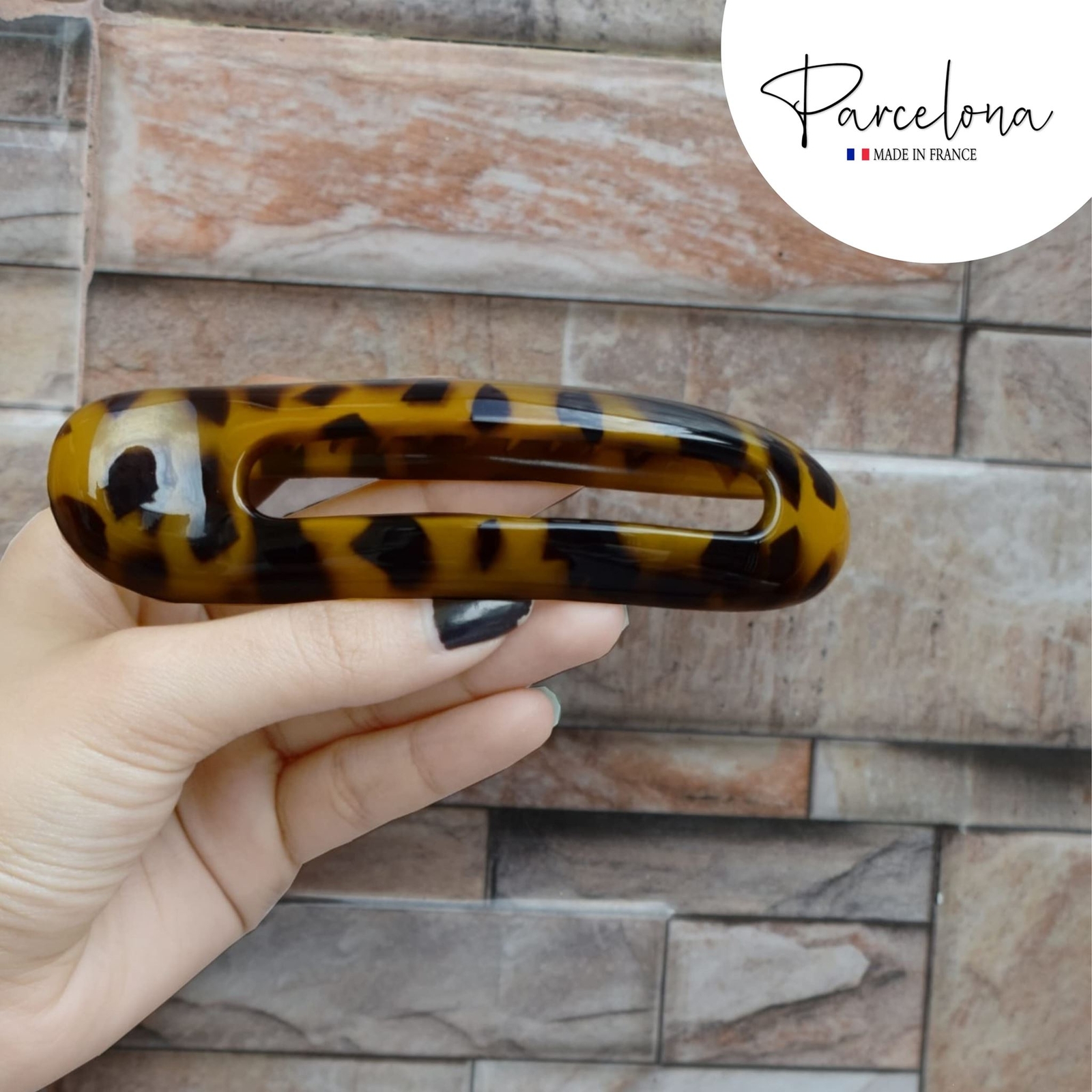 Parcelona French Oval Slider Large 4.75″ Celluloid Side Hair Claw Clips(2 Pcs)